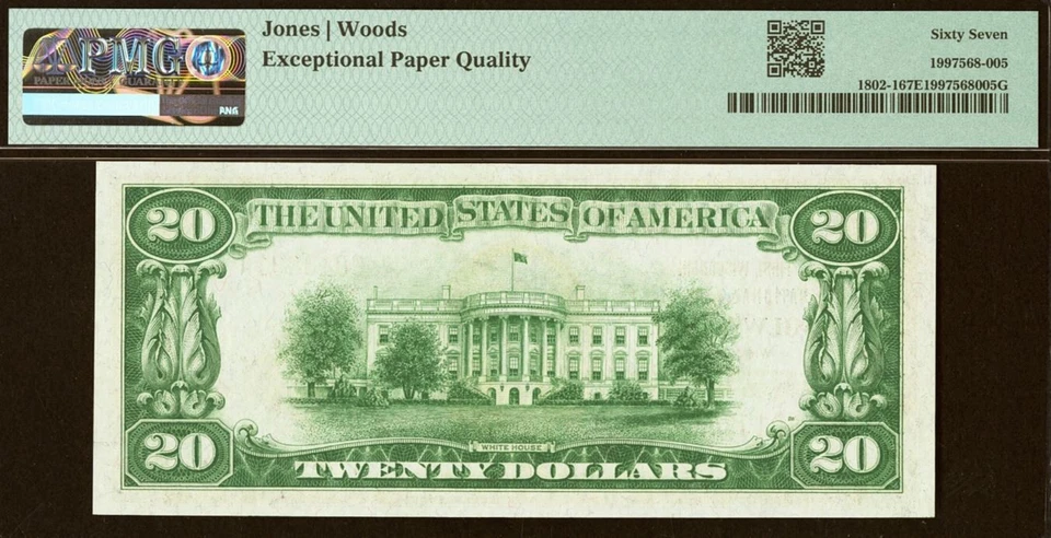 1929 $20 National Bank Milwauke, Wisconsin CH# 64 PMG 67EPQ Top Pop Finest Known - Image 4 of 4