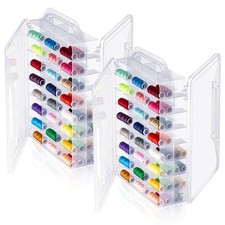 1 Pcs 46 Grids Sewing Organizer Double Sided Thread Box Storage Portable Clea...