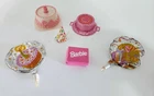 Vintage 6 piece Set of Barbie Birthday Accessories, Cake, Balloons, Presents...