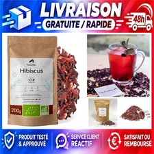 Fleurs d'Hibiscus BIO séchées 200g Bissap Karkadé infusion Chabiothé
