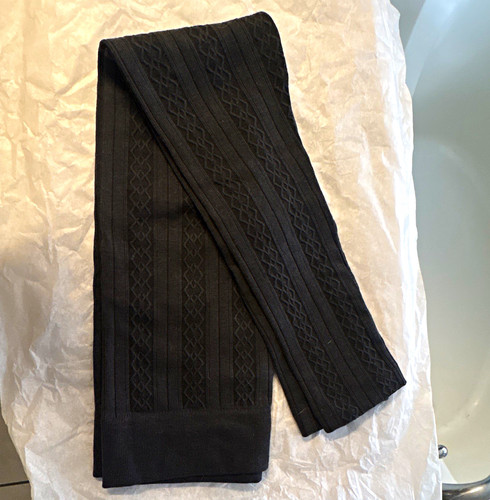 Time and Tru Women's Textured Black Tights Polyester Regular Size L (12-14) - Afbeelding 1 van 3