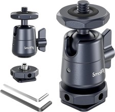 Mini ball head 2 pack 1/4" screw 360 degree rotatable aluminum tripod camera