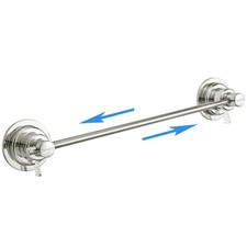 Adjustable 17-29in Suction Cup Towel Bar Stainless Steel Brushed Nickel