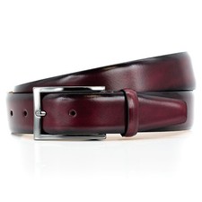 LINDENMANN Premium Skórzany pasek Handmade in EU 35mm bordowy