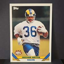 Topps 1993 Jerome Bettis #604 St. Louis Rams Rookie Draft Pick NFL Card. rookie card picture