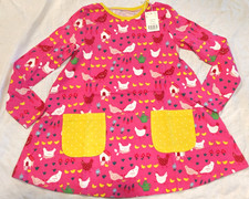 Mini Boden Chicken Tunic Pocket Pink Farm NWT New 7-8