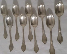 9-  E. Jaccard & Co Sterling 6" Teaspoons St. Louis Mo. Mono 220.8g Scrap Or Not