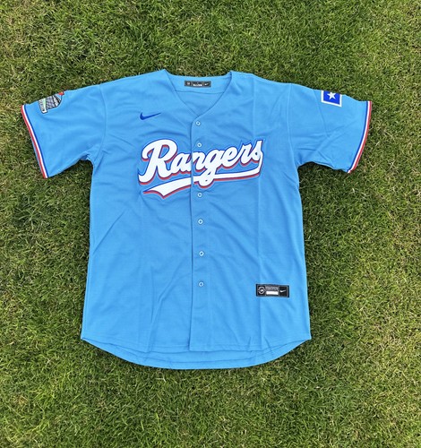 Texas Rangers Light Texas Rangers Light Blue Alternate Elite Jersey Size L Brand New Never ...