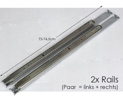 SERVERSCHIENEN RAILS SERVER SCHIENEN 1HE 73-74,5cm 125,5cm RACK SLIDES M1476