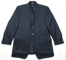 Canali Blazer Mens 42 R US Navy Pinstripe Suit Jacket Wool Cashmere 3 Button
