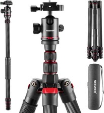 80.7" Carbon Fiber Camera Tripod Monopod with Telescopic 2 Section Center Axes