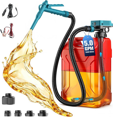 5 GPM Cordless Fuel Transfer Pump for Gasoline Diesel, Manual Control Portable G