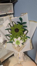 green handmade blooms flowers bouquet