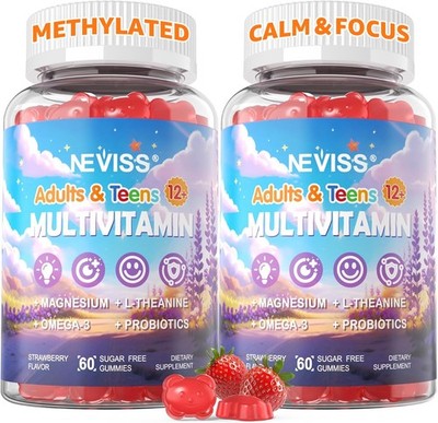 Teen Vitamins + Magnesium Glycinate for Boys Girls 60 Count (Pack of 2) 