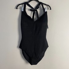 Spanx Shaping Halter One Piece Swimsuit Very Black 50684R Size XL