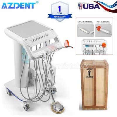 Portable Dental Mobile Delivery Unit Cart System Built in Air Compressor 4 Holes