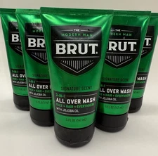 Lot Of 6 Brut All Over Wash 3-in-1 Face Hair Body 5 fl oz NEW Free Shipping