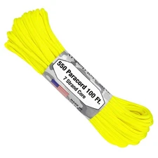 Neon Yellow 550 Paracord 100Ft 5/32 Inch Uv Resistant Multi-use Rope