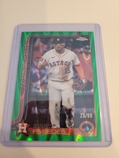 2025 Topps Chrome Update #USC29 Isaac Paredes Green Wave Refractors #/99