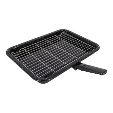 Grill Pan For Stoves  Oven Cooker Complete with Handle Grid Stand 38cm x 27.5cm
