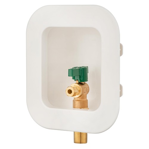 Ice Maker Outlet Box 1/2 Inch NPT Sweat PreAssembled 1/4 Inch Valve Recessed