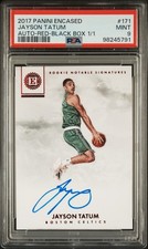 Jayson Tatum 2017-18 Panini Encased Rookie Auto Red - BLACK BOX 1/1 - PSA 9 MINT