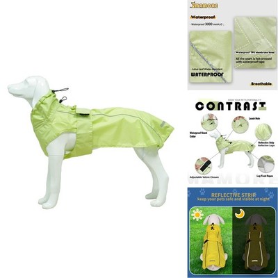 MAMORE Waterproof Dog Reflective Strip, Adjustable Breathable Rain Coat Jacket
