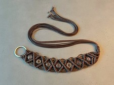 Brown Belt for Women Braided Woven Tassel Belt Knotted Waist Belt Boho Rope Belt