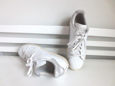 ADIDAS Stan Smith Bumpy Texture Leather Embossed Sneakers White Sz-10