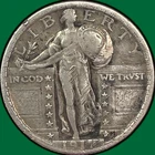 1917 Type 2 Standing Liberty Quarter Very Fine VF Coin, Scratched #39673