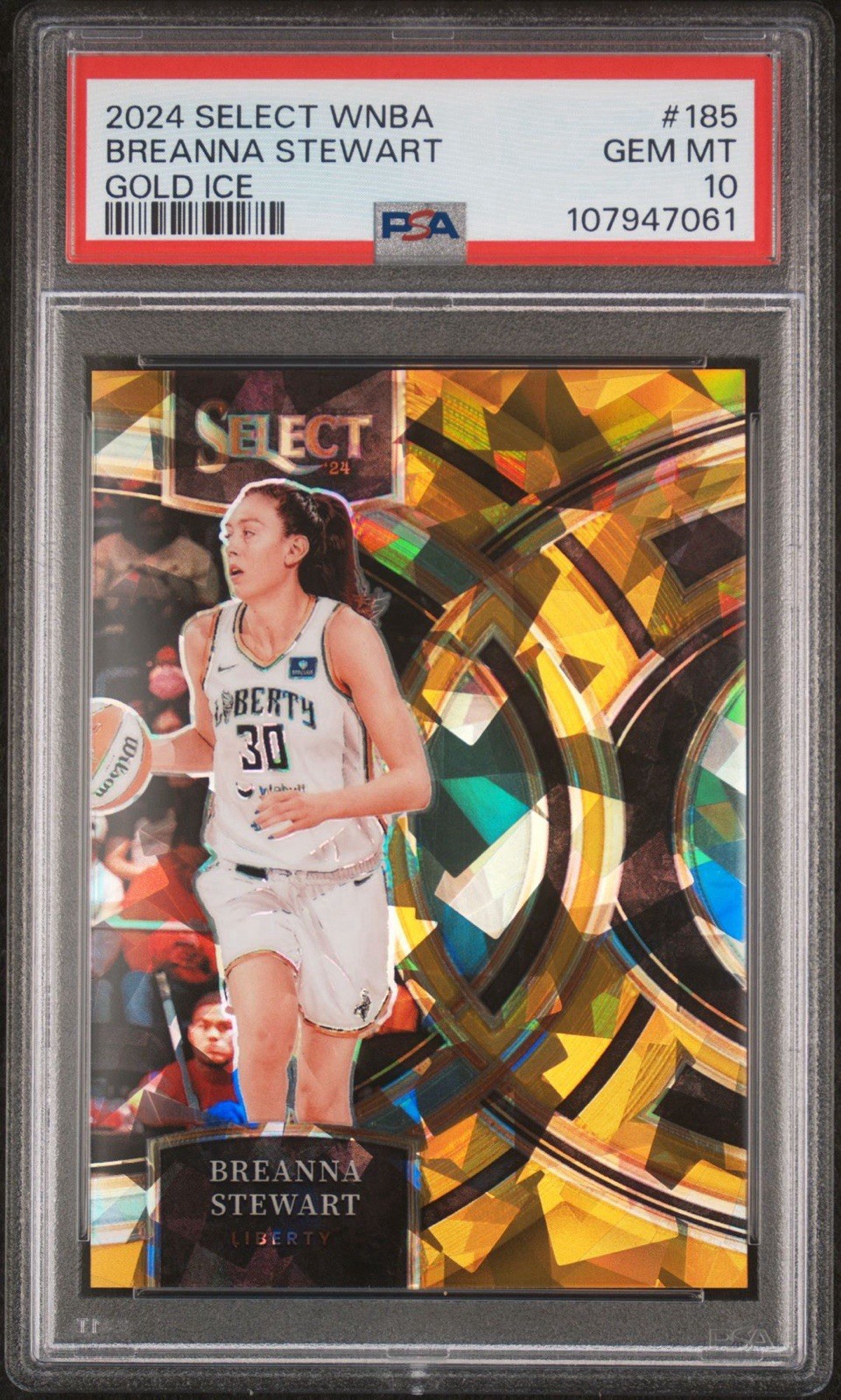 2024 Panini Select WNBA Breanna Stewart Premier Gold Ice 4/10 SSP PSA 10 Liberty