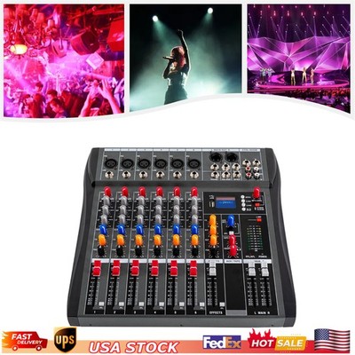 6 Channel Bluetooth USB Mixing Console Audio Mixer Live Studio Amplifier Mixer