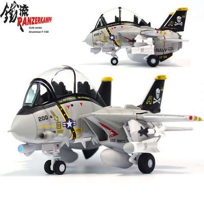 F14 Fighter F-14A AJ200 VF84 Pirate Flag Squadron Alloy Q Version Finished Model