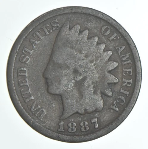 1887 Indian Head Cent AC Average Circ *9284