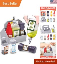 6 Pcs Condiment Toys with Storage Rack and Gift Box,Kitchen Accessories Pla...