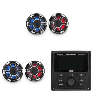 MTX UTV Audio System   AWMC3 Bluetooth Media Controller + (2 Pair) PS8H 8'' RG...