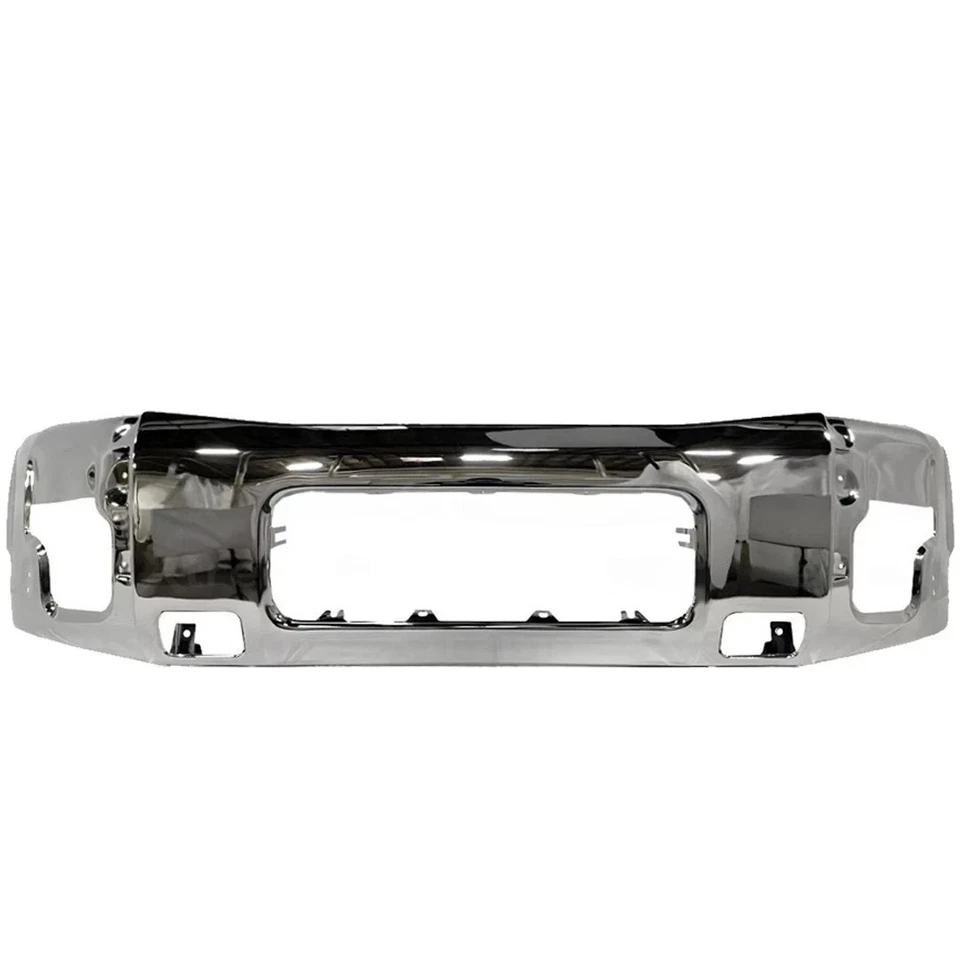 Front Bumper Chrome Steel & Bumper End Caps Kit For 2004-2015 Nissan Titan - Image 4 of 4