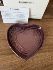 Le Creuset FIG Purple Heart Shaped Spoon Rest 13cm 5" Stoneware New In Box