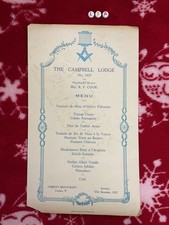 Masonic Menu , Freemasons ,1927 , Campbell Lodge