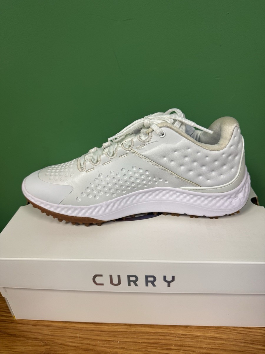 Men's Under Armour Curry 1 Golf White Gum Spikeless Golf Shoes