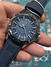 Orologio uomo Aviatore blu flieger impermeabile Sportivo Militare Datario Pelle