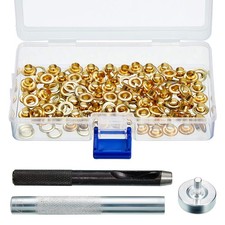 100 Sets Grommet Eyelets Tool Kit, Grommet Setting Tool and Eyelets with Sett...