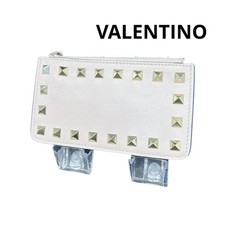 VALENTINO coin case with studs keyring popular card case