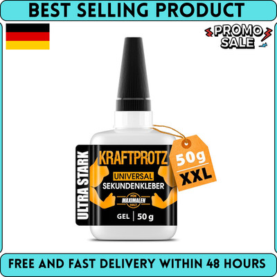 Sekundenkleber extra stark Gel 50 g   XXL Superkleber für Holz, Metall, Kunststo