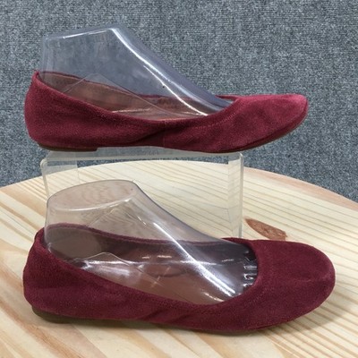 Lucky Brand Erin Ballet Flats Womens 8.5 M Comfort Slip On Leather Burgundy NEW