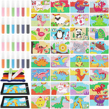 Kids' Sand Art Kits Color Craft Sand Art Pictures Peel and Stick 12 Color Kit Pa