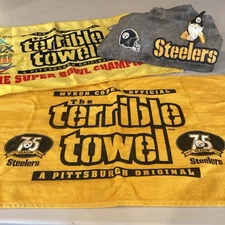 Pittsburgh Steelers NFL Team Logo Man Cave Rock ,terrible Towels, Fan Pull Set