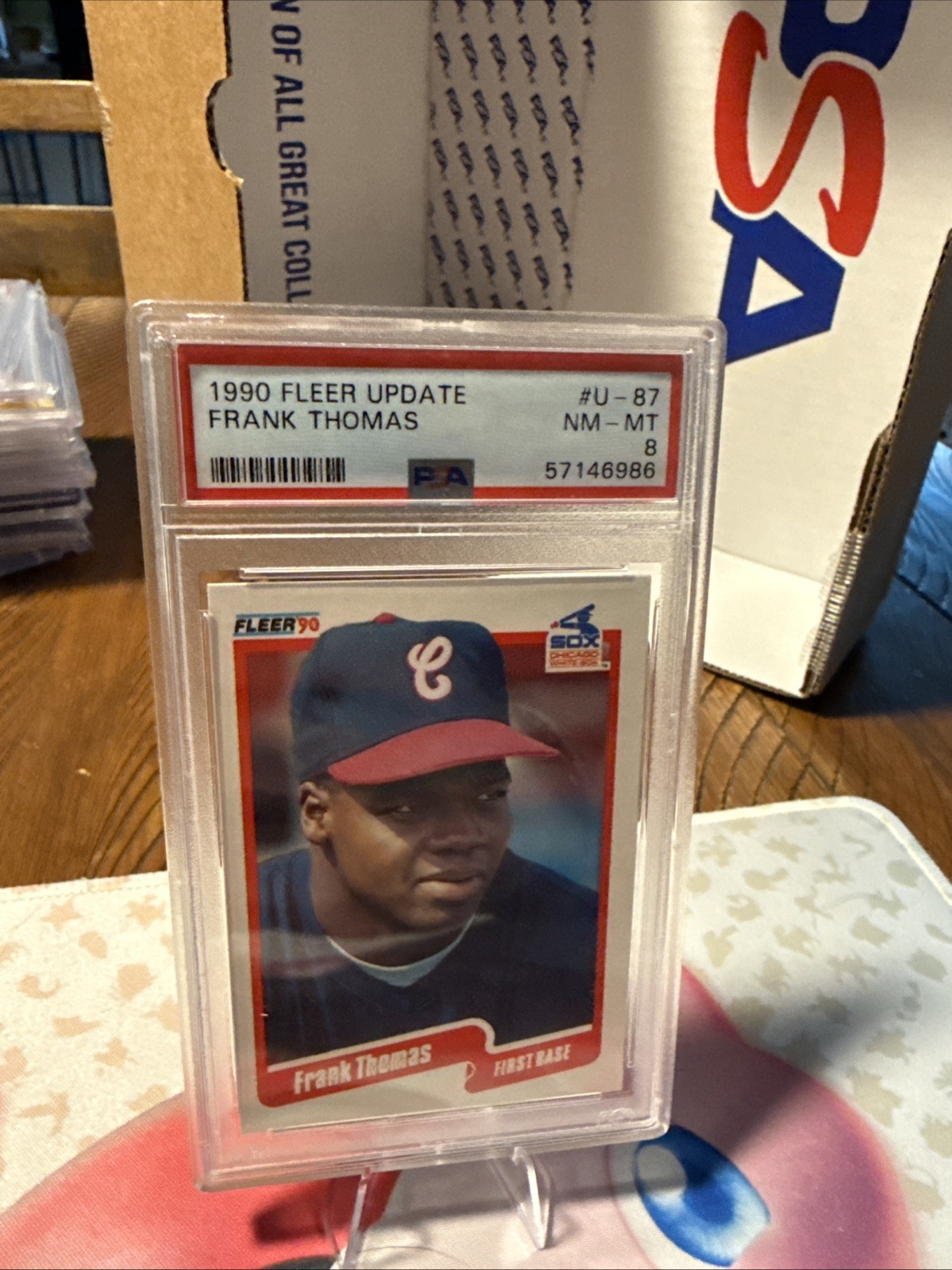 1990 Fleer Update - Frank Thomas #U-87 (RC) PSA 8 NM-MT