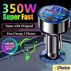 350W USB C Car Charger PD QC3.0 Fast Charge for iPhone Samsung Huawei Xiaomi