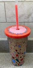 Image of Ban.do 88226 Sip Sip Sip Thermal Tumbler Mug Confetti Glitter Gold With Straw